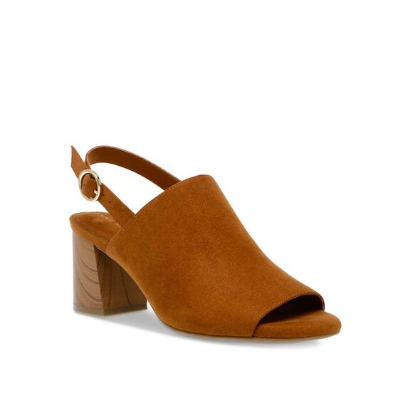 ANNE KLEIN Womens Brown Padded Rori Open Toe Block Heel Heeled Sandal 11 M - Picture 1 of 5